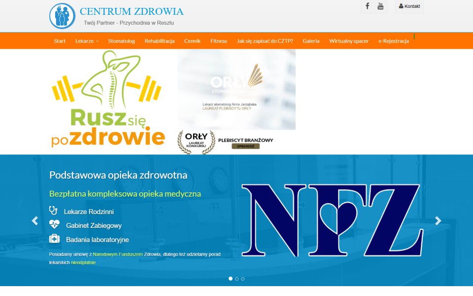 Aktualny zrzut strony Centrum Zdrowia Twój Partner w Reszlu