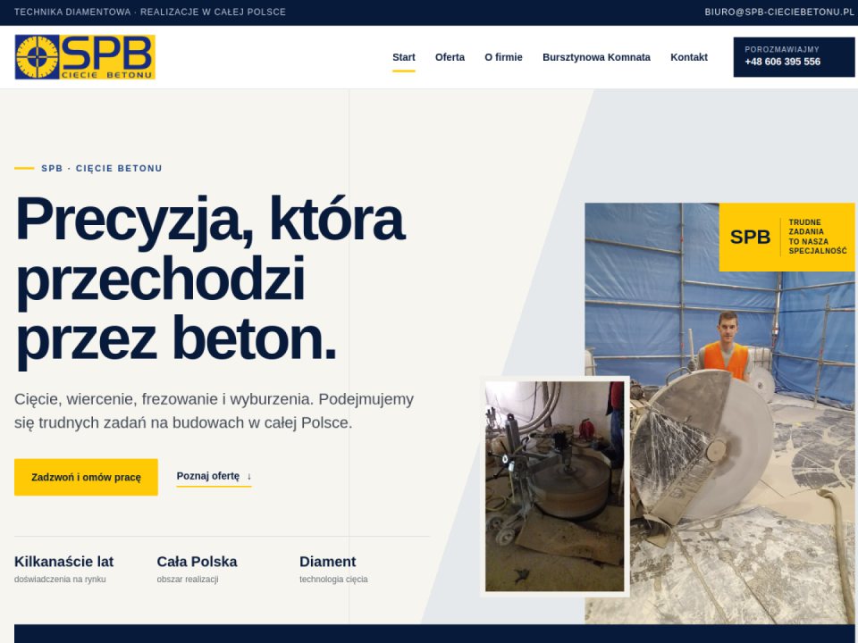 Aktualny zrzut strony SPB Cięcie Betonu